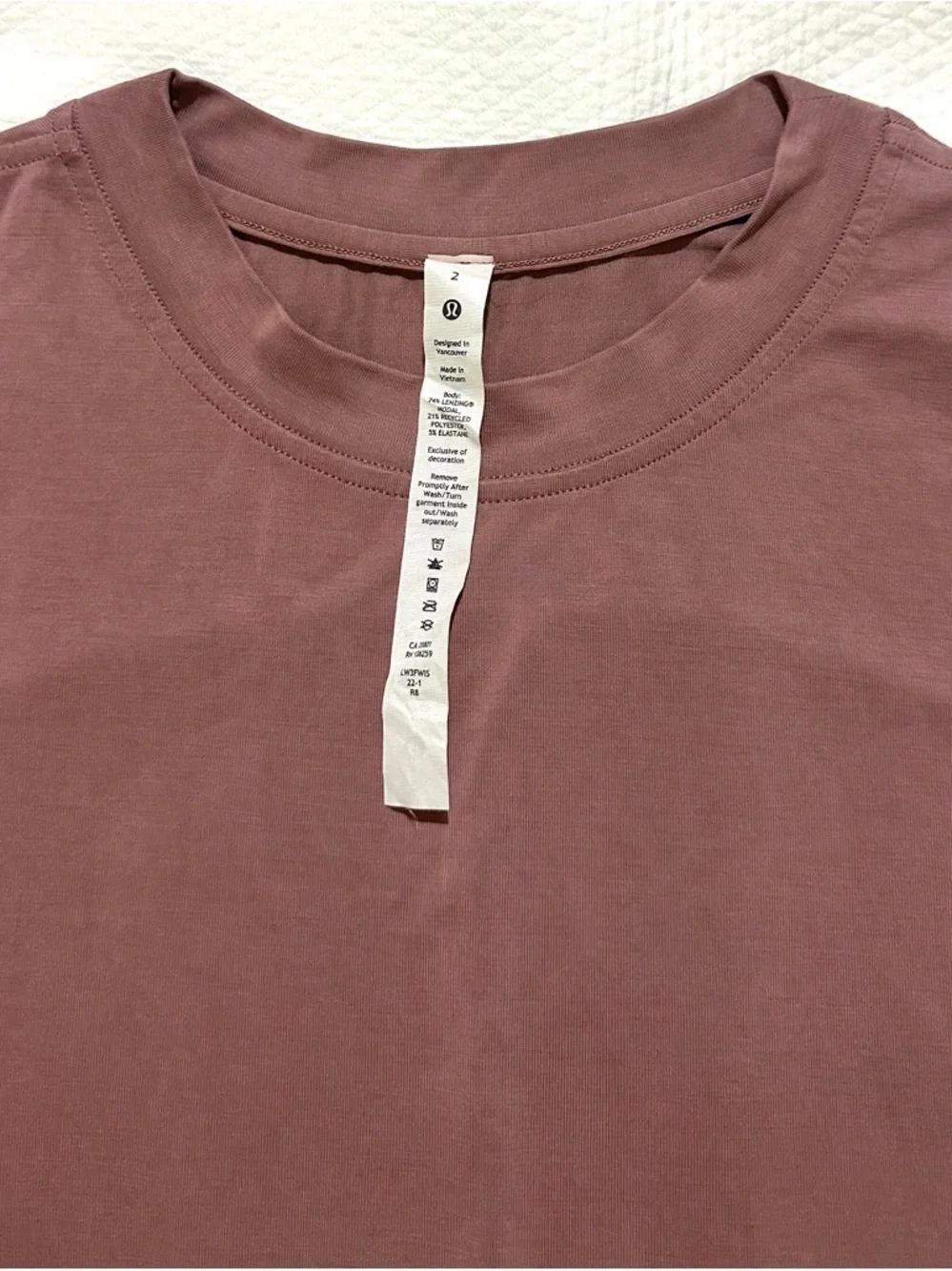 Lululemon Side Cinched Long Sleeve Crew Size 2 Spiced Chai (Dusty Rose)